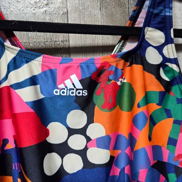 Adidas Farm Rio Abstract Floral One Piece Swimsuit NWT - Picture 3 of 9
